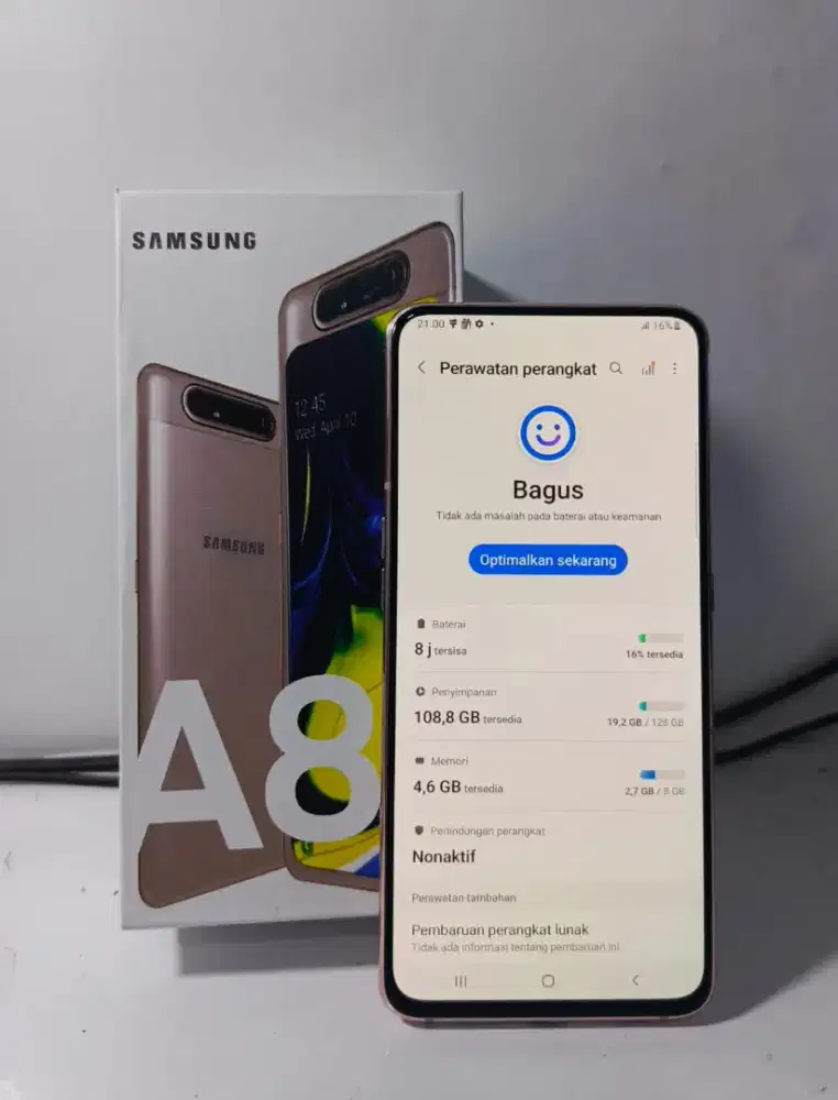 SAMSUNG A80 RAM 8/128GB ORIGINAL SEIN NORMAL MULUS FULLSHET 

TAMPILAN