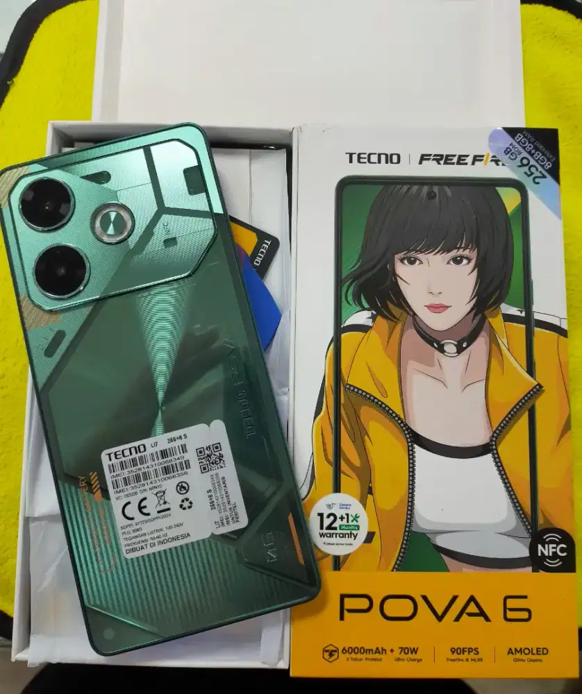 Tecno Pova 6 Nfc ram 8/256 mulus dan perlengkapan blum dpke