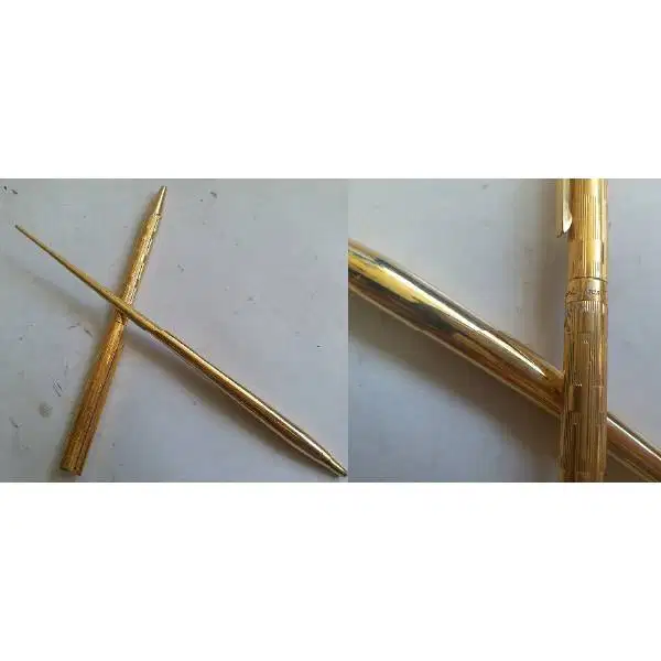 2 PCS Vintage  Dupont  pulpen emas yang di buat di Perancis era 70's