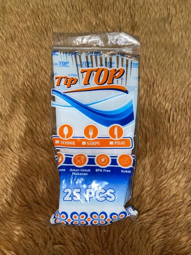 Sendok Plastik Tip Top Warna Putih Susu – Isi 25 pcs