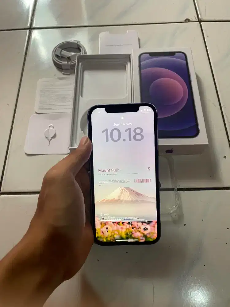 iPhone 12 Purple 128Gb All Operator, Fullset Mulus Nominus Bh 100%