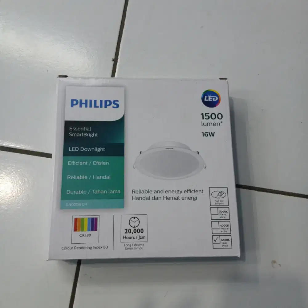Lampu LED Dwonlight Philips 16w 1500 lumen 6500k cool white