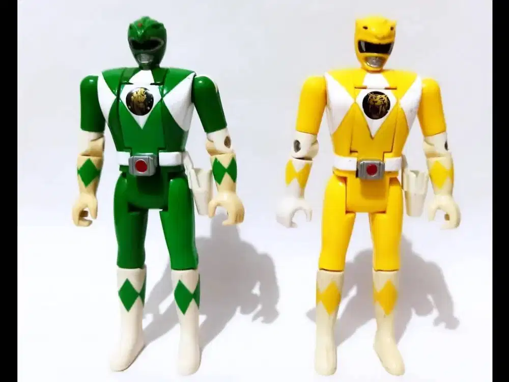 Power Rangers _ Green Ranger & Yellow Ranger Flip Head Bandai