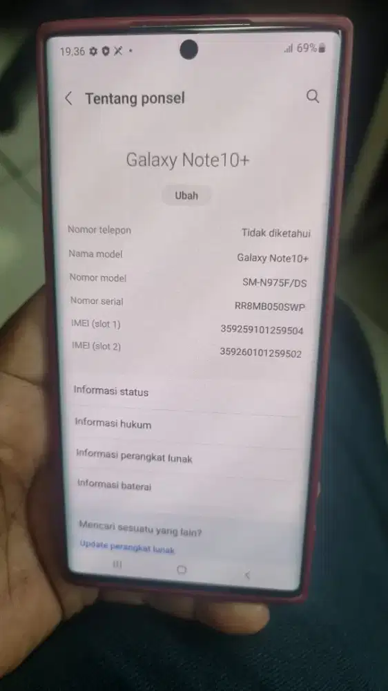 Samsung galaxy note 10 plus 12/256 batangan