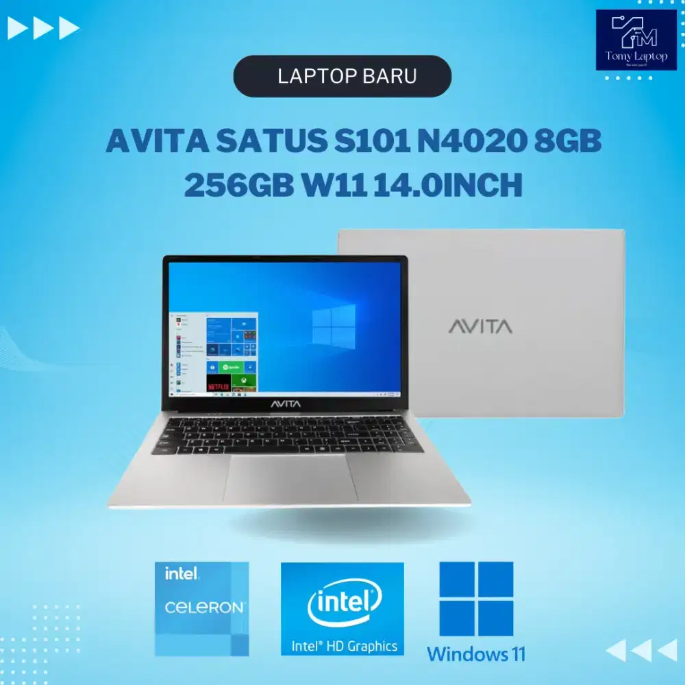 AVITA SATUS S101 INTEL N4020 UHD GRAPHICS 600 RAM 8GB DDR4 SSD 256GB