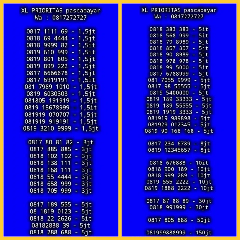 CANTIK KOLEKSI XL PRIORITAS PASCABAYAR
