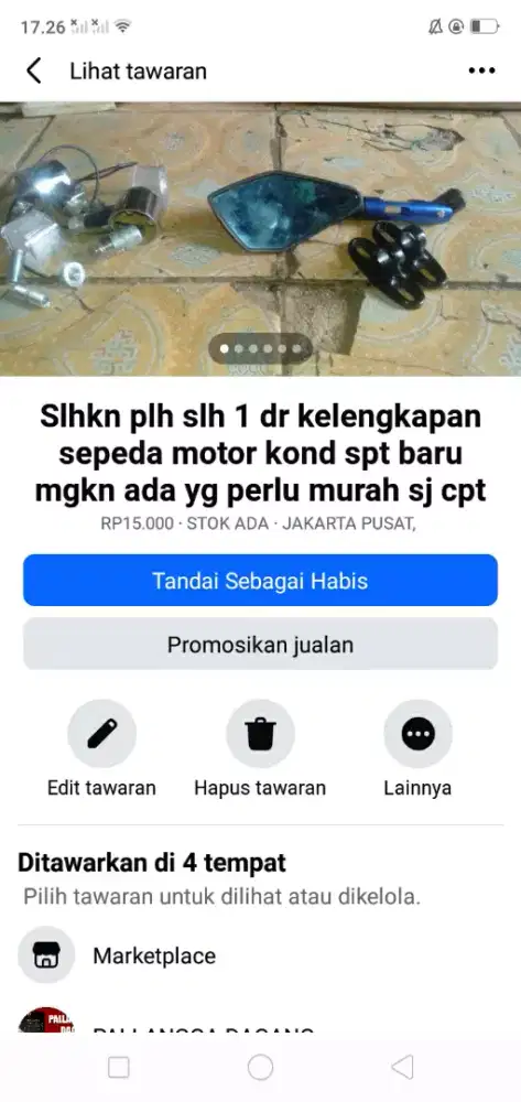 Slhkn plh slh 1 dr kelengkapan sepeda/motor kond spt baru mgkn perlu