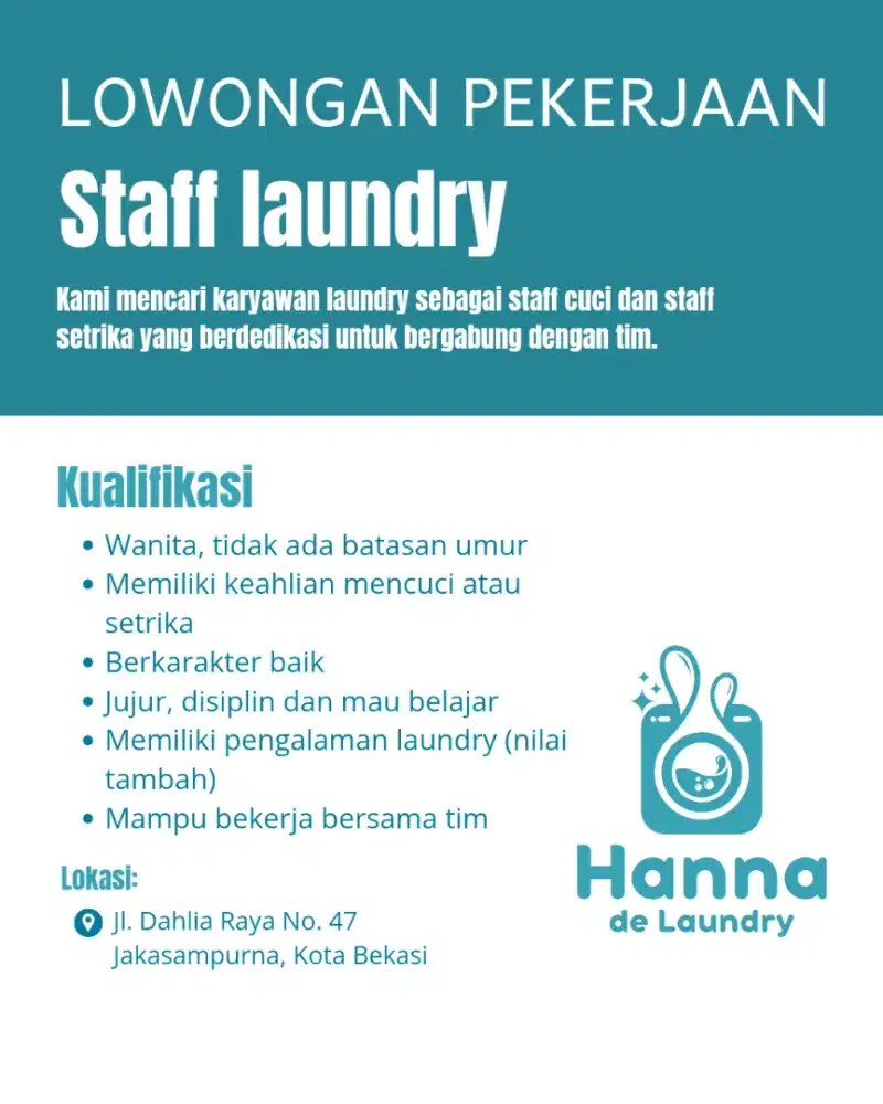Lowongan Kerja Laundry Bekasi