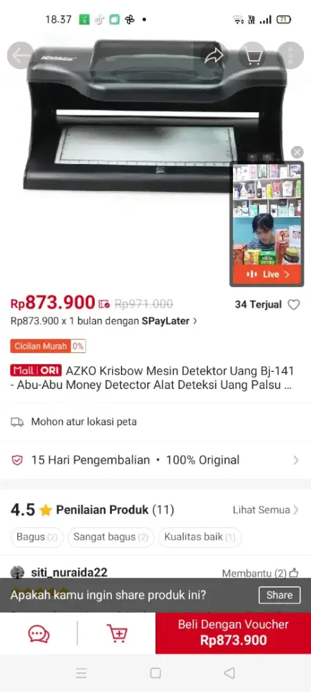Jual aja gan money detector
