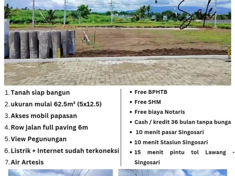 Tanah Kavling Murah Klampok Singosari Malang View Gunung Arjuna