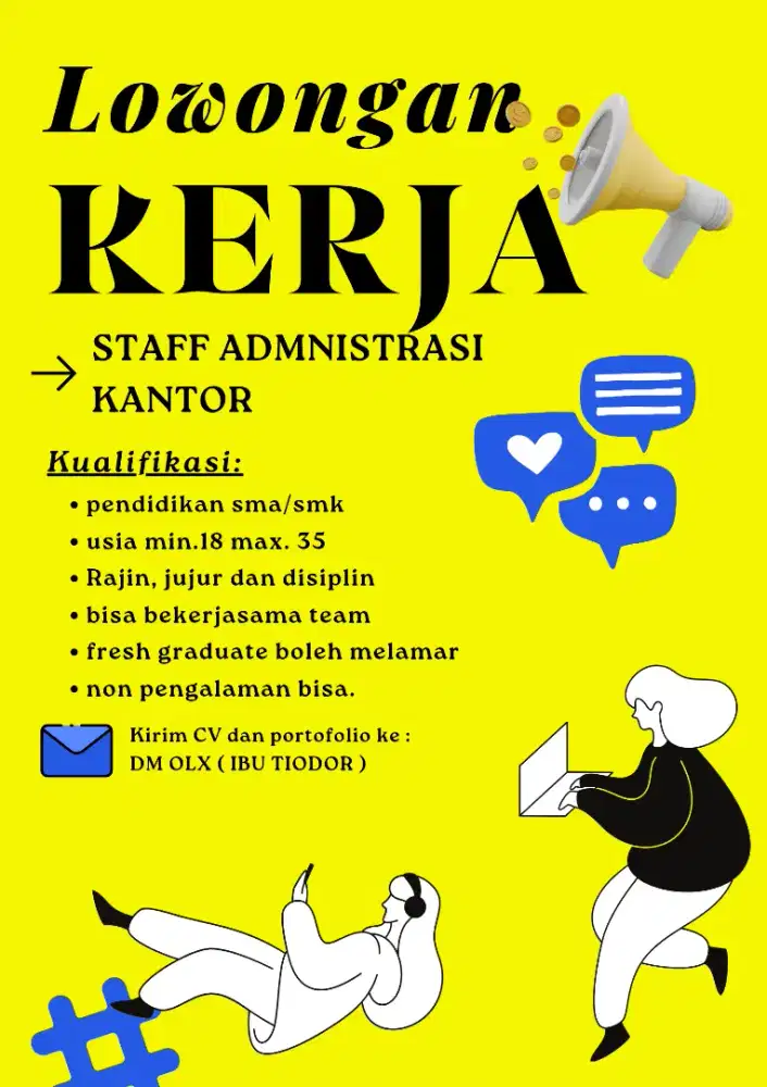 DI BUTUHKAN LOWONGAN PEKERJAAN STAFF ADMINISTRASI KANTOR