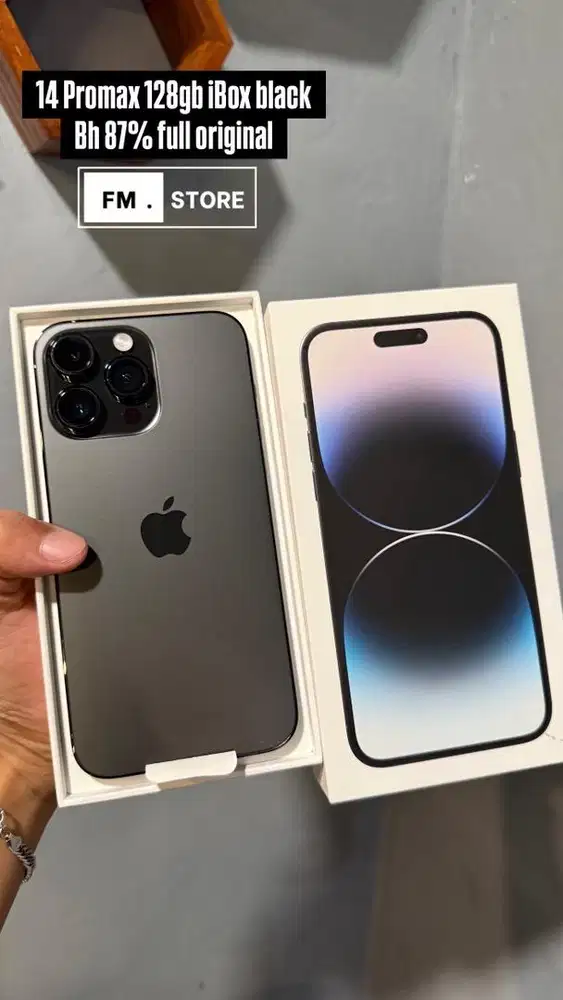 Iphone 14 Promax 128gb iBox space black. Terima tukar tambah