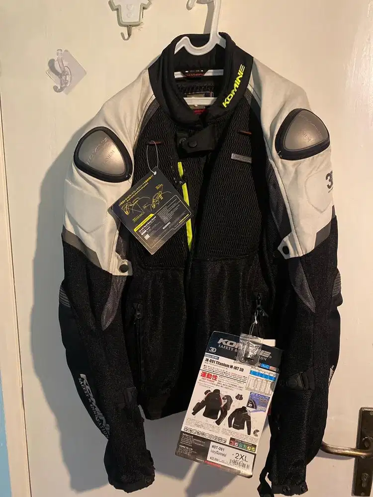 Jual jaket komine jk-091 ivory/gunmetal