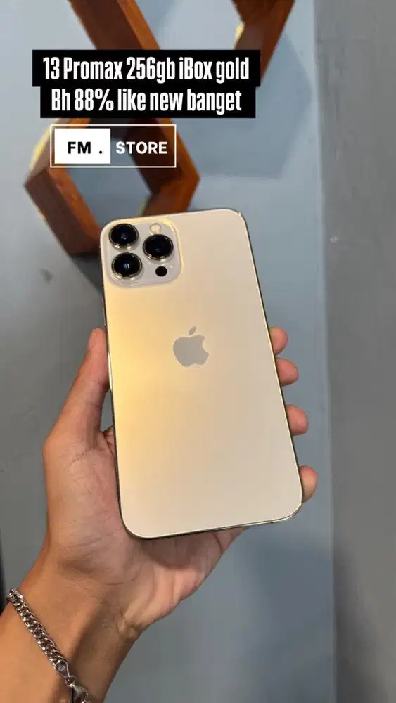 Iphone 13 Promax 256gb iBox gold. Tukar tambah bisa