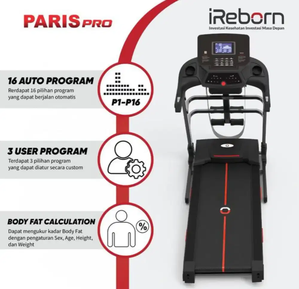 Ready stok Treadmill Elektrik Paris Pro Ireborn