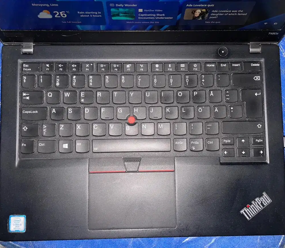 Thinkpad T480s i5 gen 8 RAM 16gb SSD 256