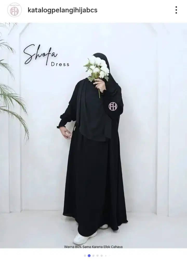 Gamis pelangi hijab shofa jet black