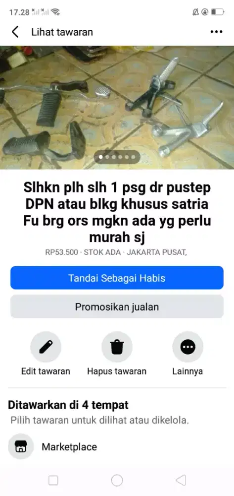 Slhkn plh slh 1 dr pustep sepeda/motor kond bgs mgkn ada yg perlu cpt
