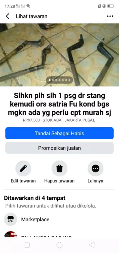 Slhkn plh slh 1 set stang kemudi ors utk sepeda/motor kond bgs murah