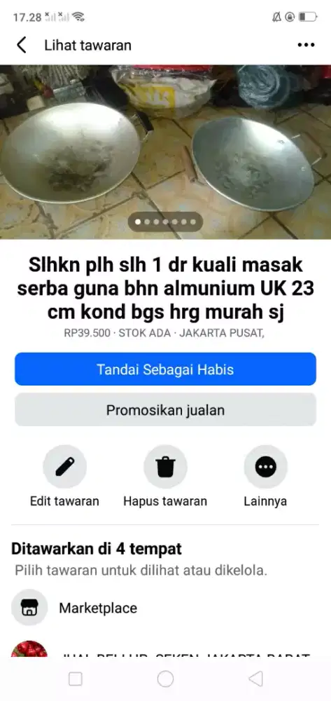 Slhkn plh slh 1 dr kelengkapan memasak kond bgs hrg murah sj cpt dpt