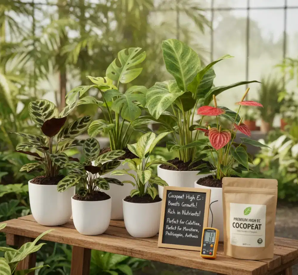 Media Tanam Cocopeat high EC dan Sekam Bakar Matang