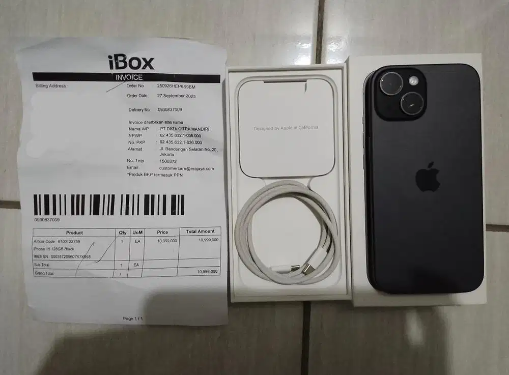 Dijual Iphone 15 128 GB Black Ex Ibox