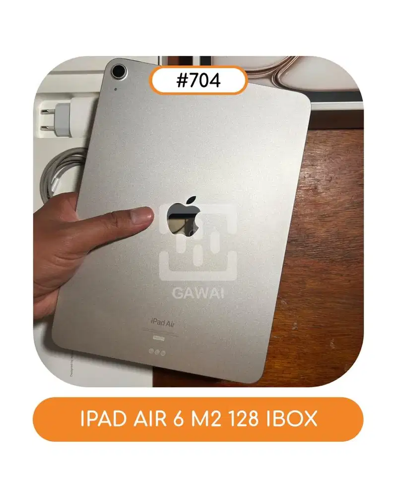 #704 Ipad Air 6 M2 Starlight 128 Ibox WIFI Garansi 17 December 2025