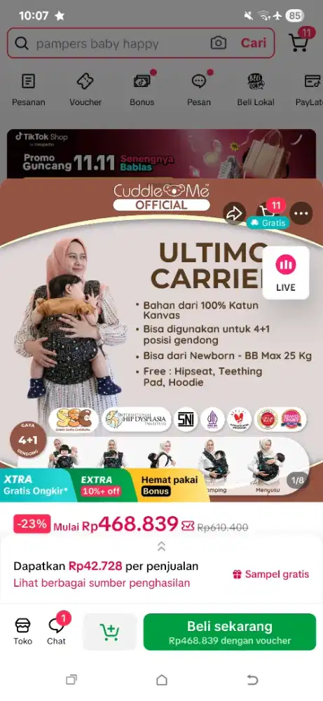 Gendongan cuddle me ultimo