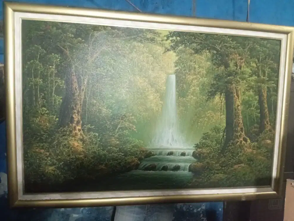 Lukisan Pemandangan Alam Air Terjun