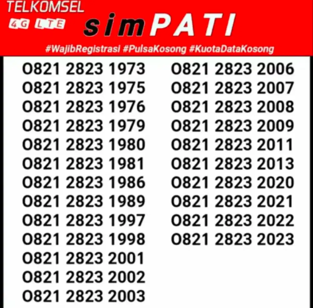 Cek Kartu Cantik Perdana Seri Tahun Rapi Telkomsel simPATI 4G LTE deng