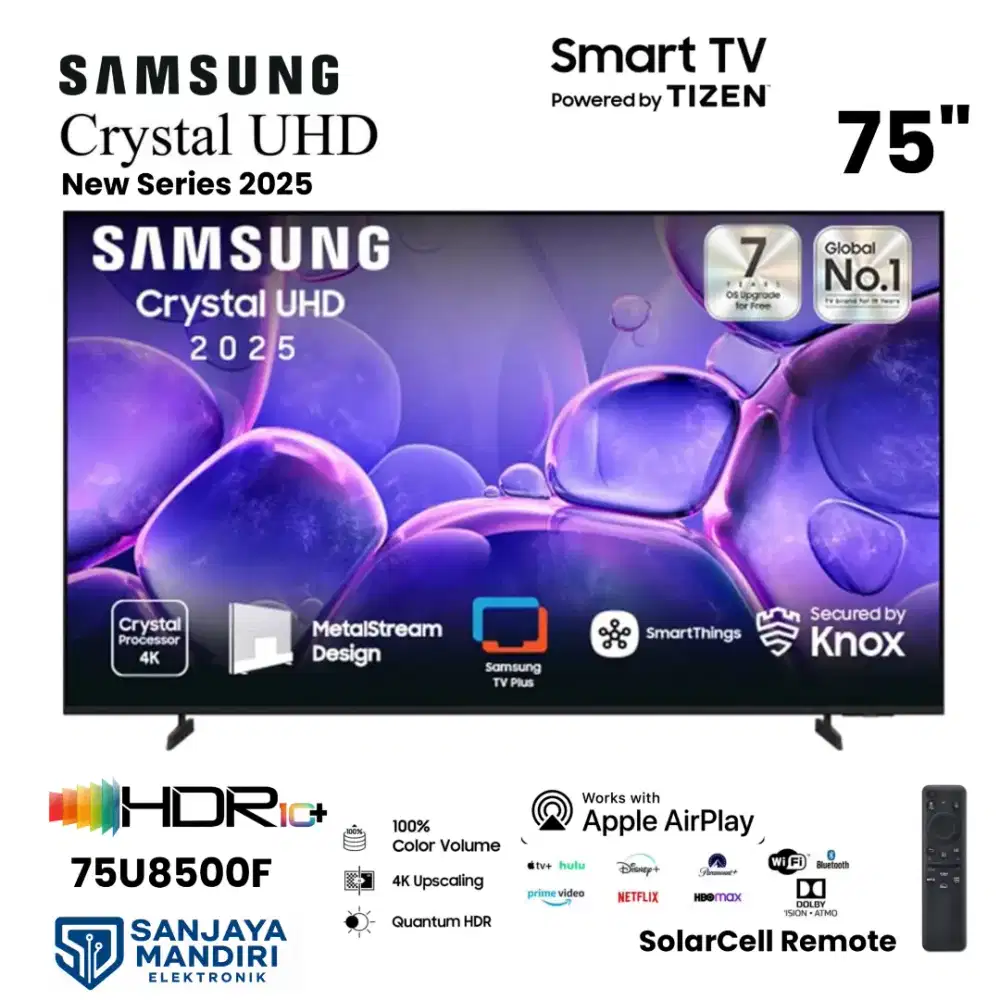 SAMSUNG SMART GOOGLE TV 75 INCH CRYSTAL UHD 4K Q-SYMPHONY 75U8500F