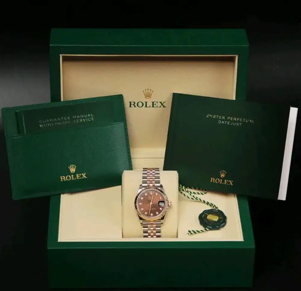 ROLEX Date Just 31 Choco Diamond 10 Dial 278271G Authentic