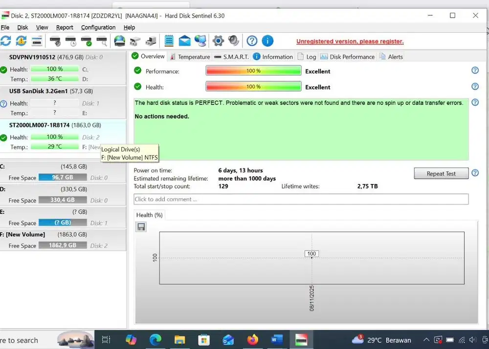 Seagate Harddisk/HDD External 2TB