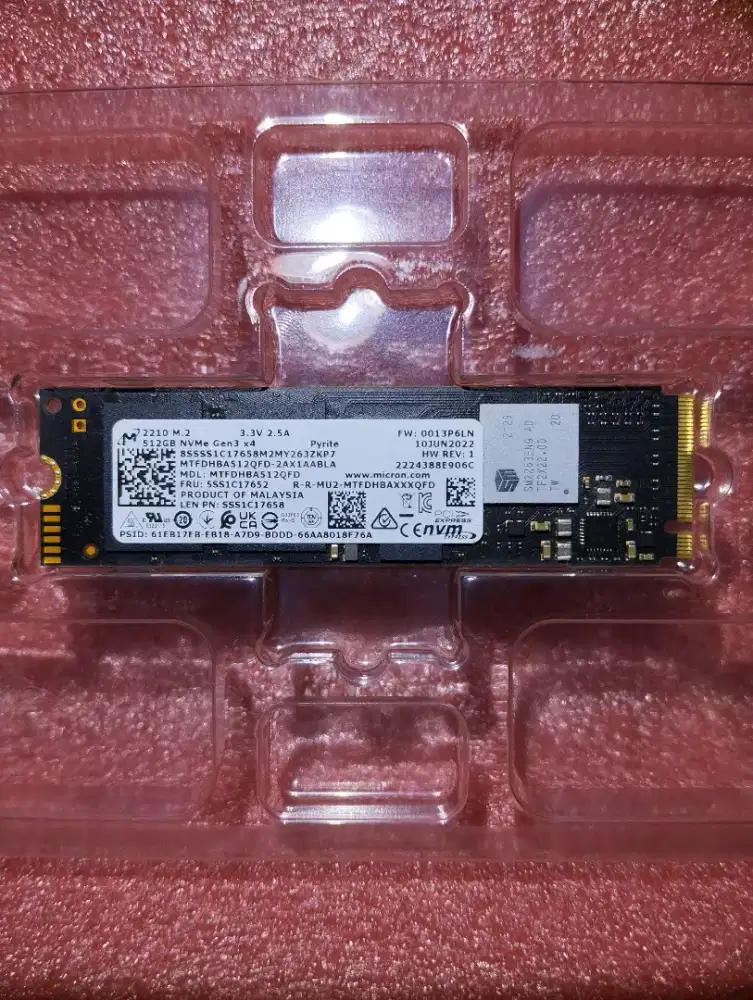 SSD NVMe Gen 3 512GB micron