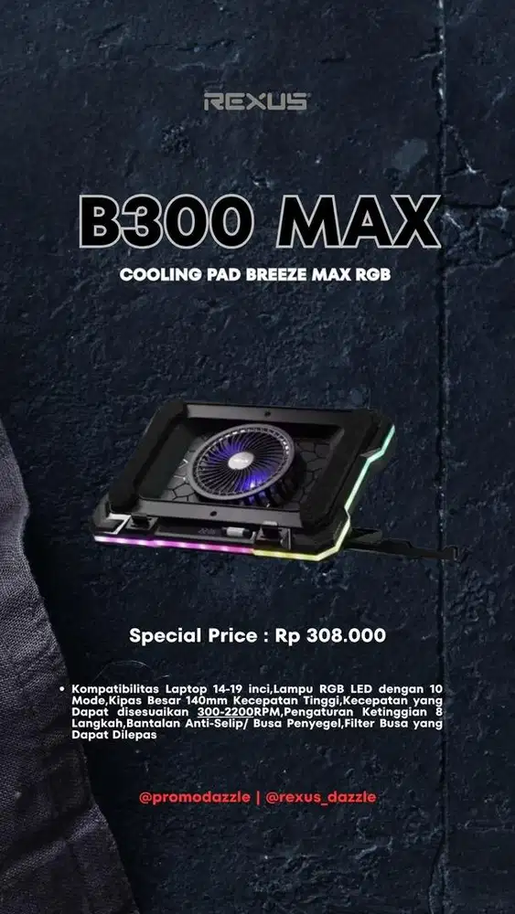 Cooling laptop rexus B300 max