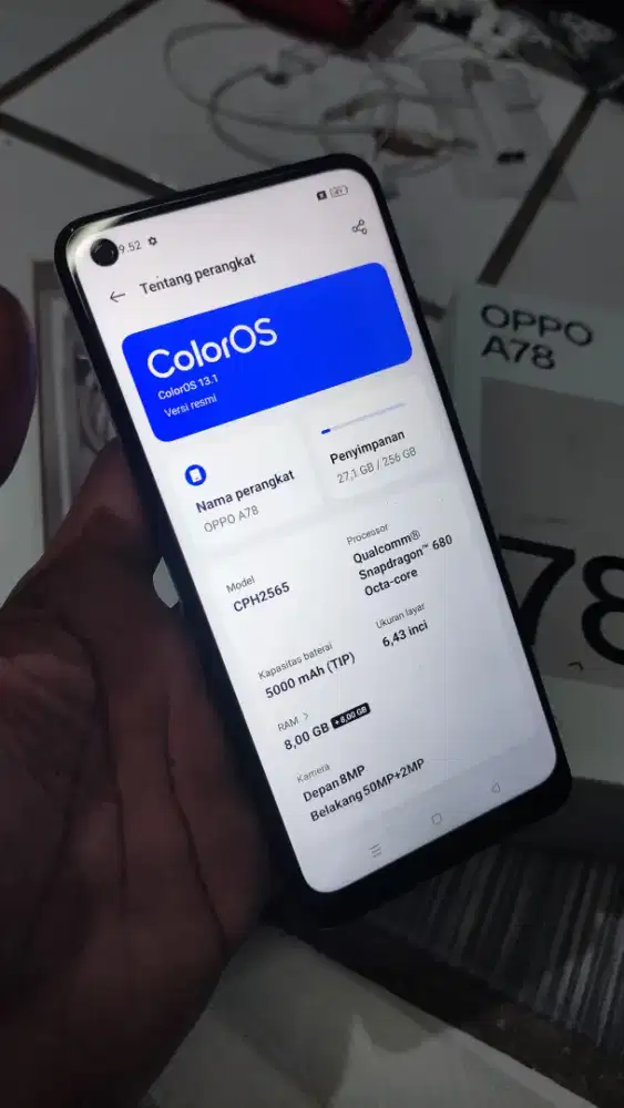 Oppo A78 ram 8+8/256