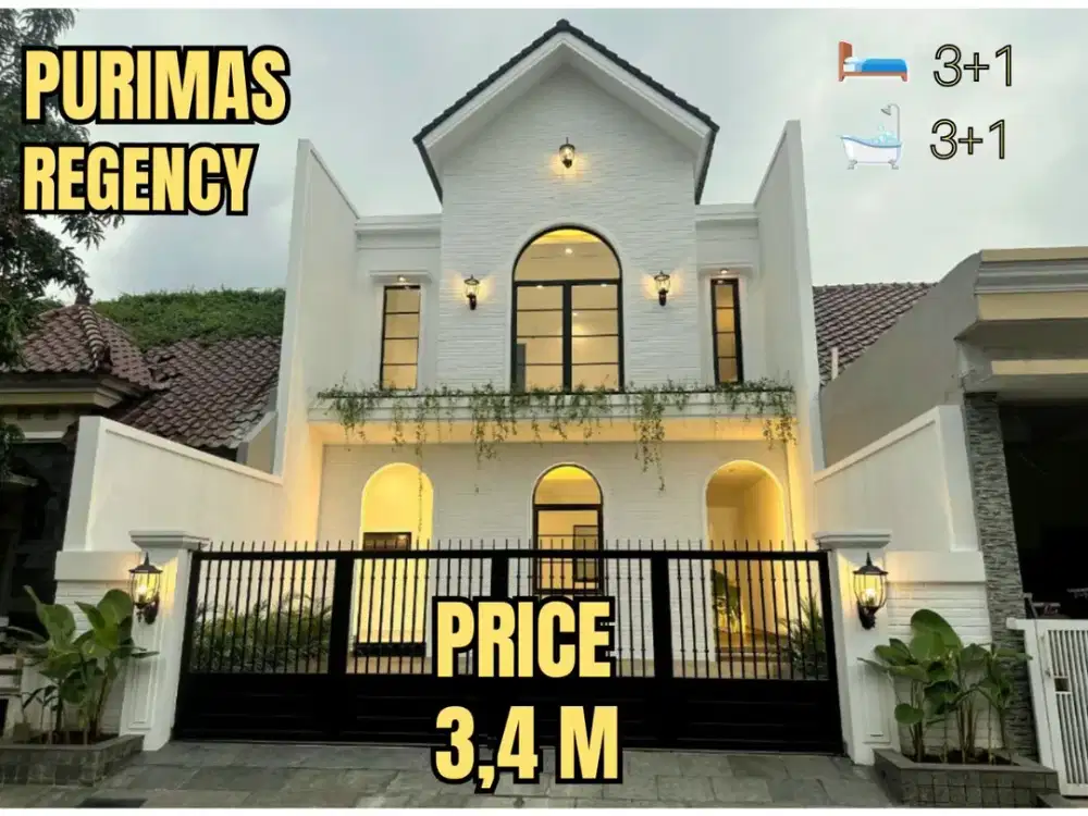 RUMAH MODERN CANTIK PURIMAS REGENCY RUNGKUT, BARU GRESS. SURABAYA TIMUR. DEKAT UPN, PINTU TOL, BANDARA JUANDA, Dsb