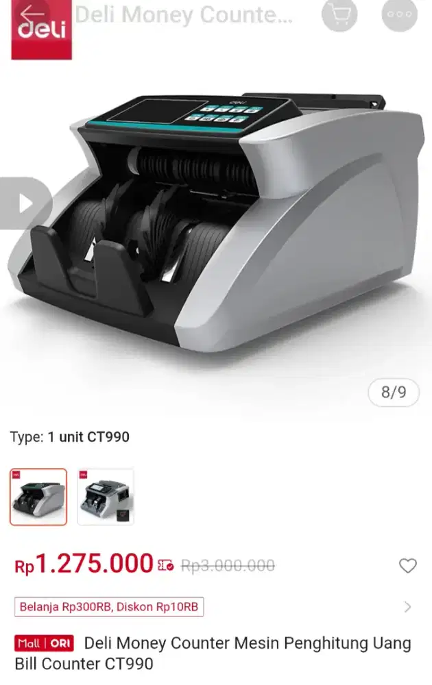 Deli Money Counter Alat Hitung Uang Bill Counter CT990