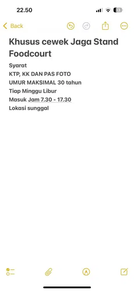 Lowongan kerja jaga stand SUNGGAL