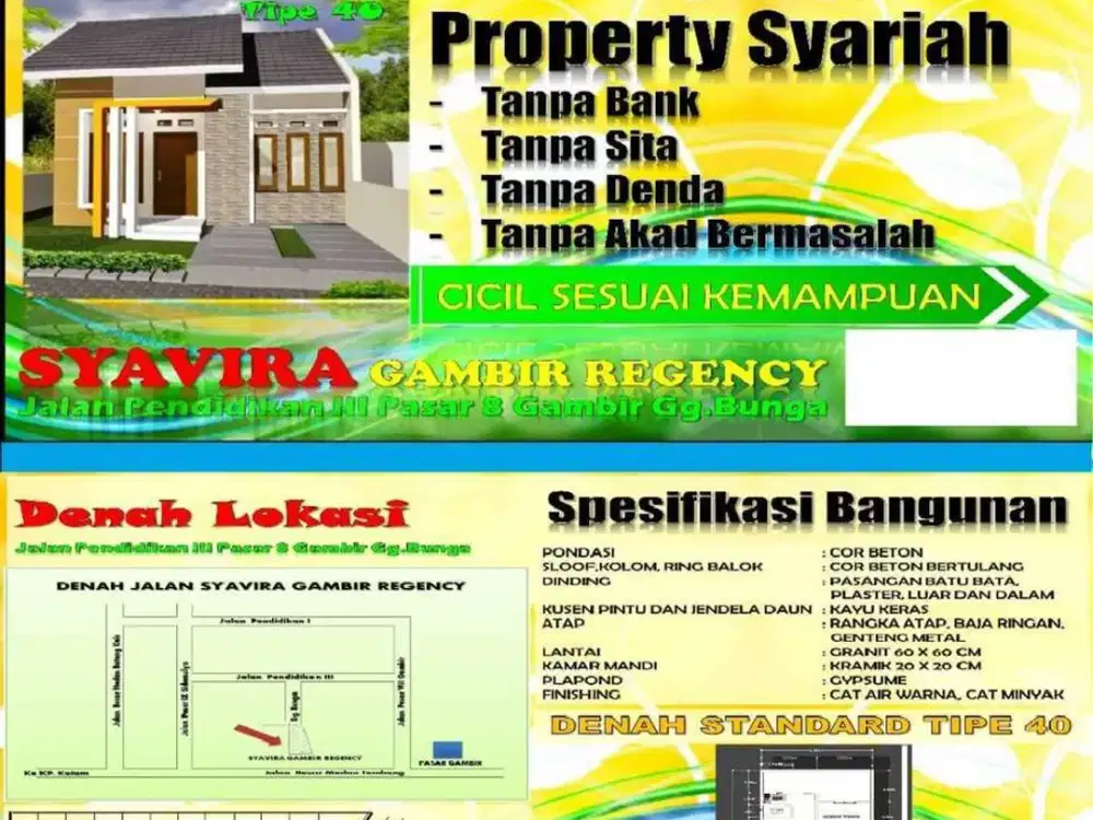 rumah cantik dan asri diperumahan syariah ditembung dijual murah
