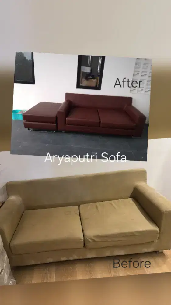 Menerima service sofa ganti kain/kulit