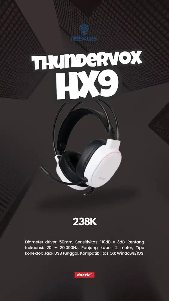 Rexus Headset wired HX9 Thundervox