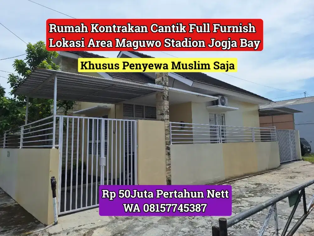 Rumah Full Furnish Disewakan Maguwo Stadion Jogja Bay 50Jt Muslim saja