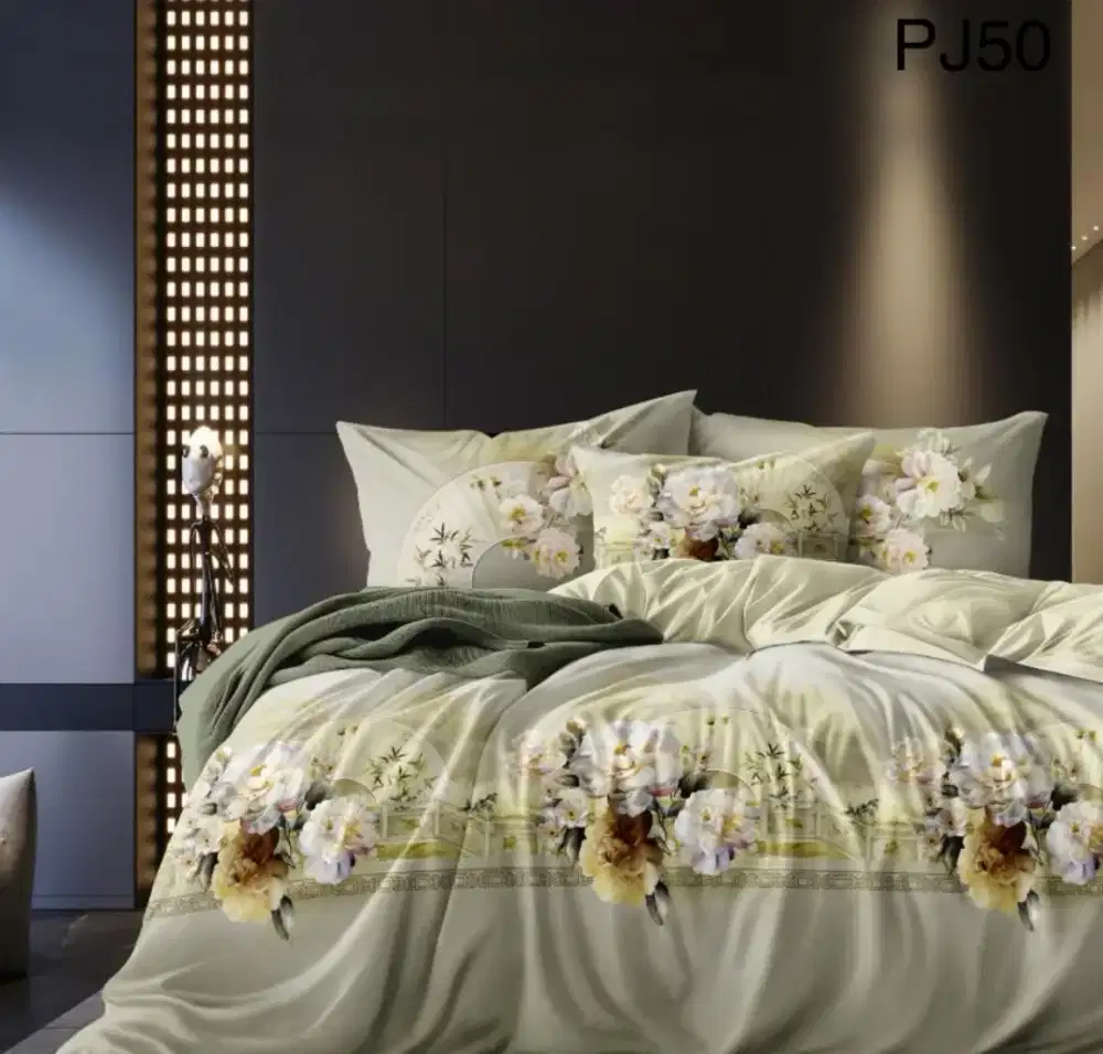 Sprei katun premium korea motif bunga