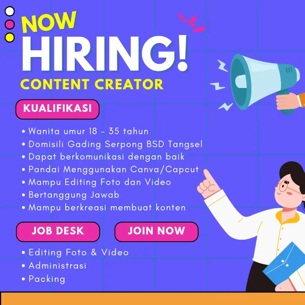 Dibutuhkan Karyawan Live Packing Online Shop di Gading Serpong