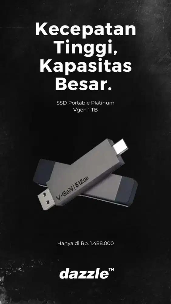 SSD VGEN PORTABLE 1TB GARNSI 5 TAHUN