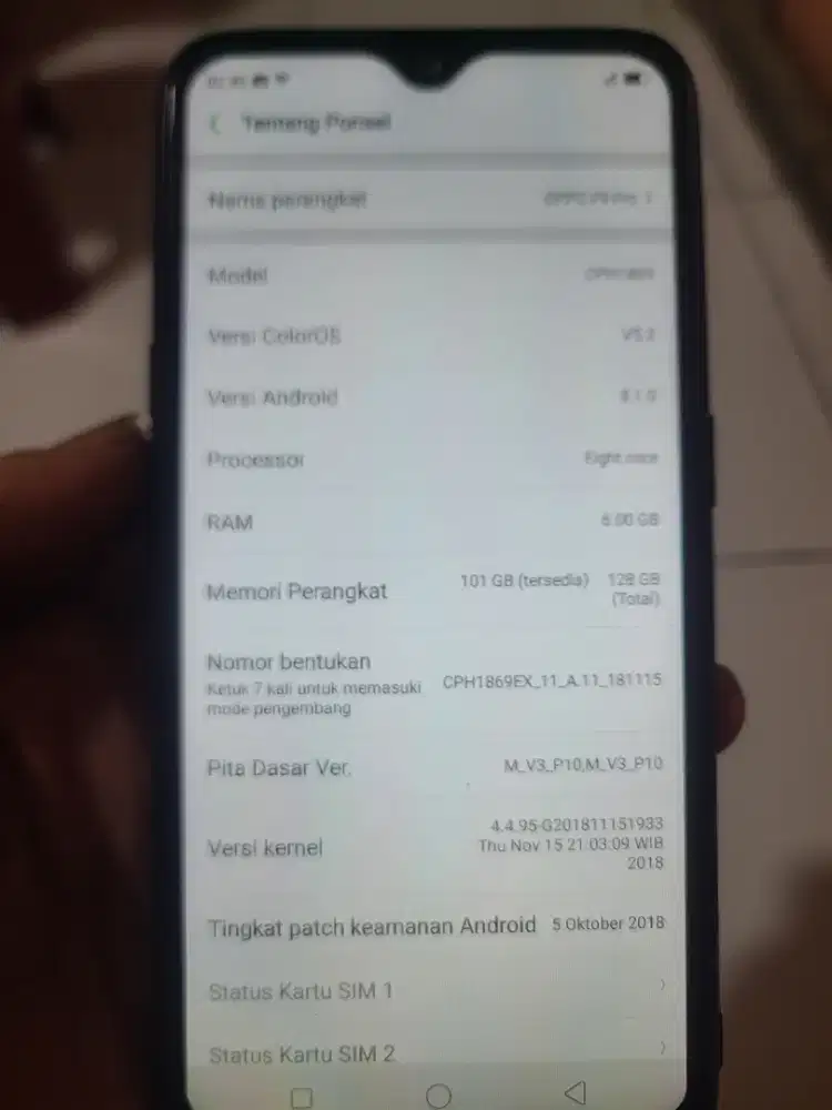 Jual oppo F9 pro ram 6/128 normal saat ini masih di pakai sehari hari