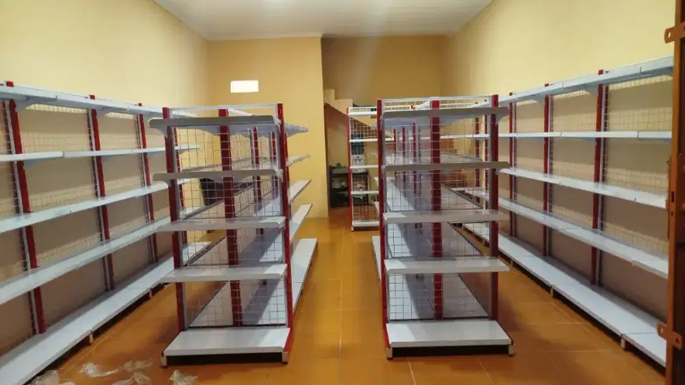 DI JUAL CEPAT borongan RACK MINI MARKET BARU DI PAKAI 6 BULAN