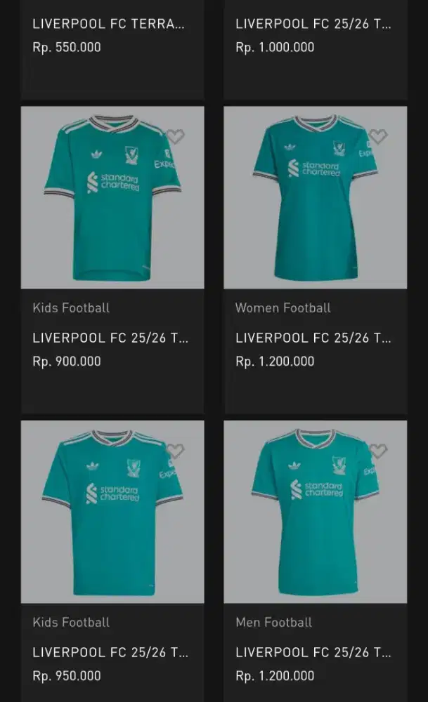 Jersey Liverpool 3rd version original 2025/2026 Long Sleve BNWT