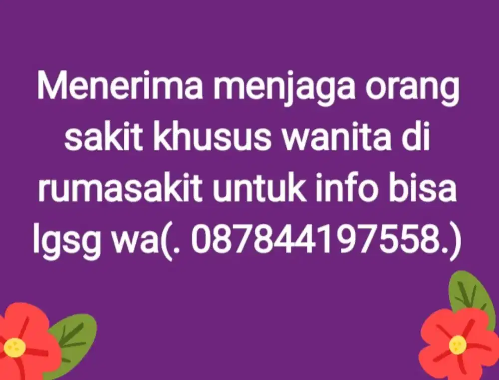 Menjaga org sakit wnt